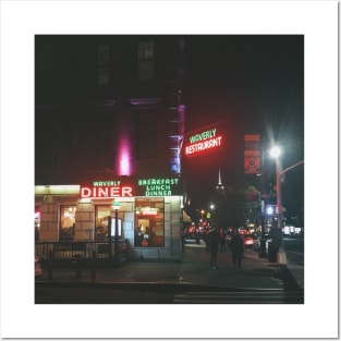 Waverly Diner Neon Night Posters and Art